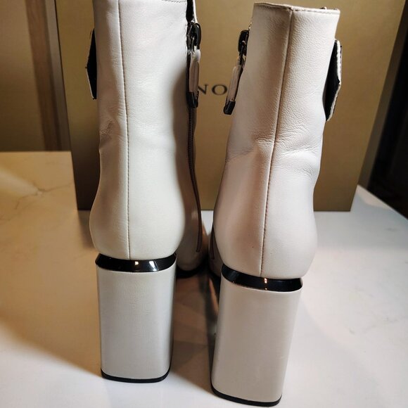 Made in Italy - Bruno Premi Ghiaccio (Ice) Creamy White Ankle Boots - Picture 4 of 8